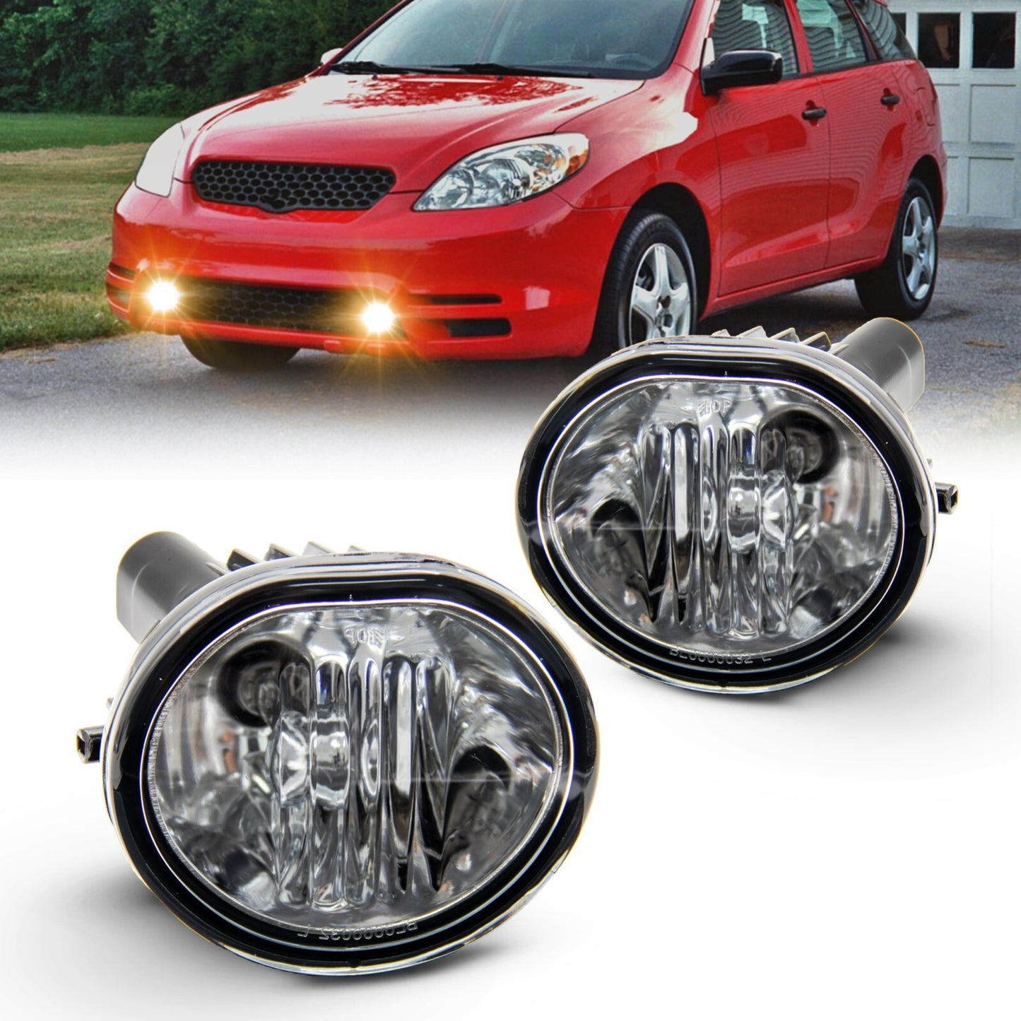 Fog lights compatible with 2003-08 for Toyota Matrix/05-10 for Scion tC L+R 1 pair with bulbs.