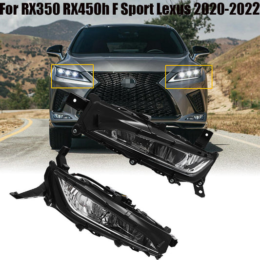 For RX350 RX450h F Sport for Lexus 2020-2022 LED DRL Fog Light Lamp Front Left+Right