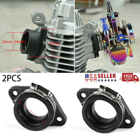 2x PWK 28/30mm Carburetor Intake Manifold Adapter Carb Pipe Boot ATV Dirt Bike