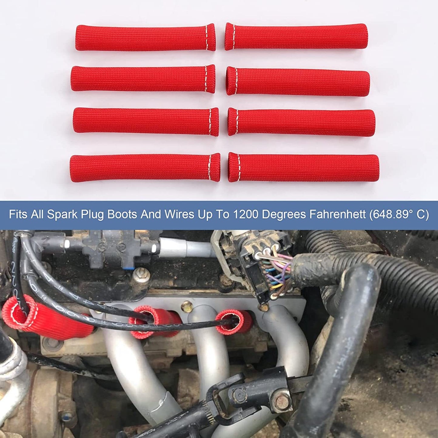 8-pack 2500¡ã spark plug shoe protectors and heat shields suitable for LS1/LS2