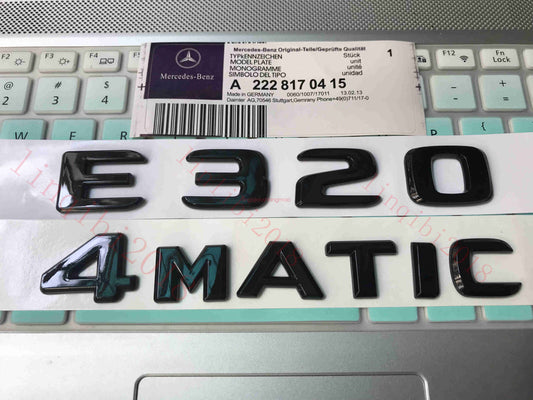 Gloss Black  E320 4 MATIC  Number Letters Trunk Badge Emblem for E320 4 MATIC