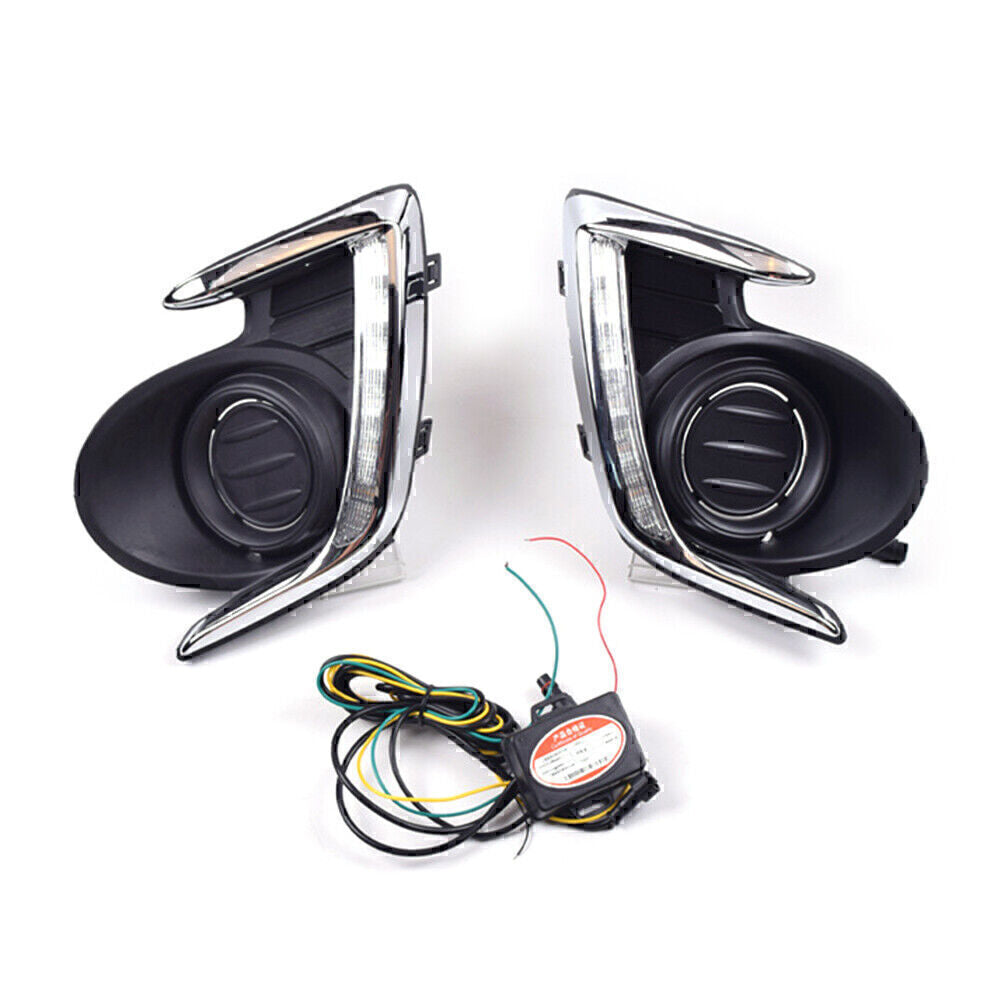 Pair DRL LED Daytime Running Light Lamp for Mitsubishi Attrage/Mirage G4 12-15