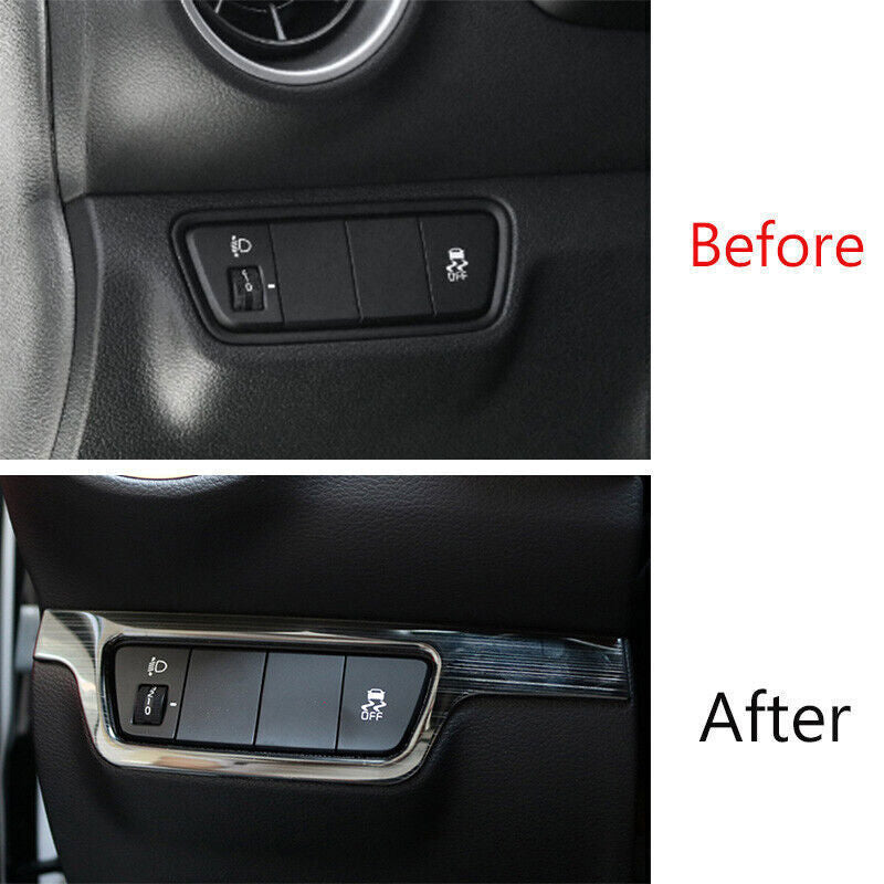 Inner Headlight Button Frame Cover Trim for Kia K3 Forte 2019-22 Black Titanium