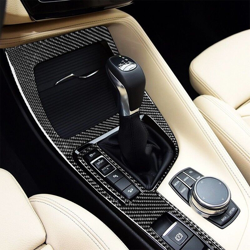 Real Carbon Fiber Car Gear Shift Panel Cover Trim for BMW X1 F48 2016 2017-2019