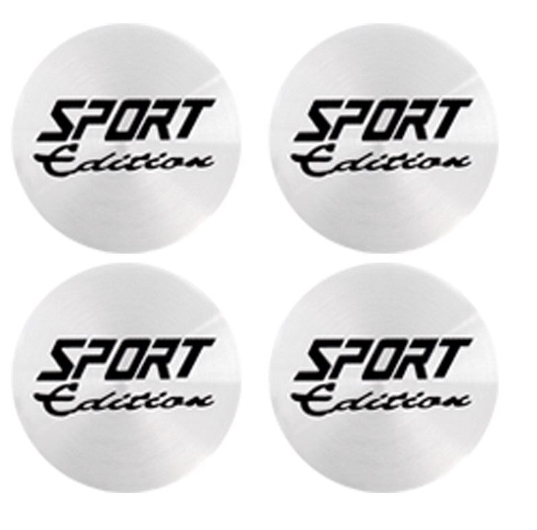 4x45mm Sport Silver Wheel Center Sticker, Wheel Rim Sticker, Edge Sticker, Logo