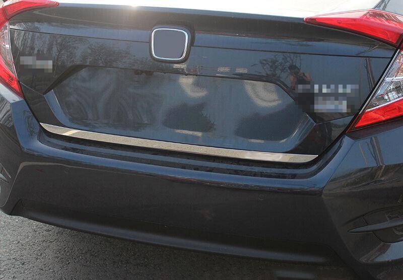 Steel for Honda for Civic 2016-2020 Chrome Rear Tailgate Trunk Lid Cover Trim 1pcs