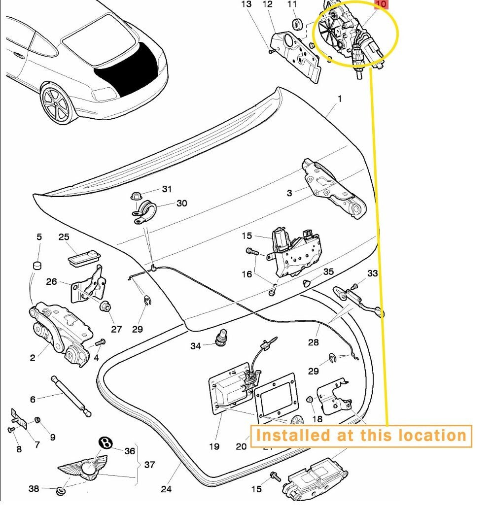 Equipment Manufacturer: 3W0827852F- (This refers to a specific part of the product description, likely related to a for Bentley GT electric tailgate adjustment motor gear.)