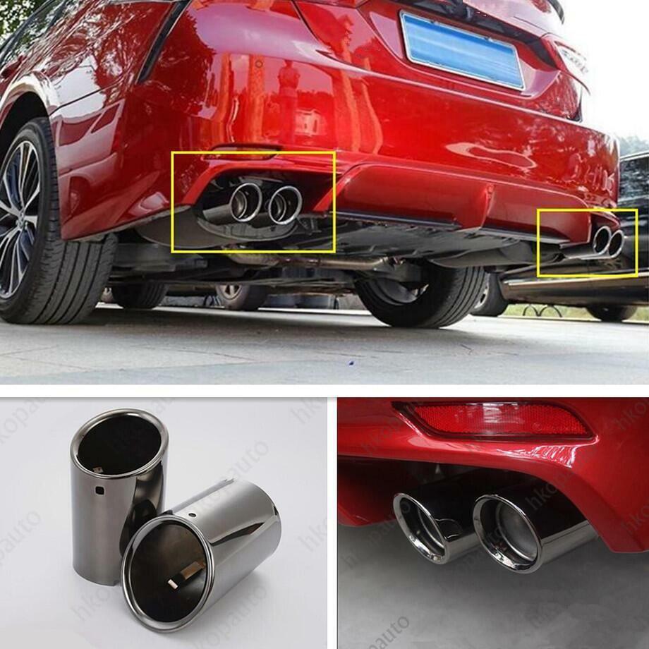 For 2018-2023 for Toyota for Camry 2P Glossy Black Rear Exhaust Pipe Tail Muffler Tips