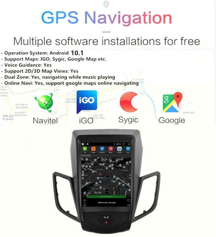 Stereo Radio GPS NAVI 9.7 Vertical Android 10.1 2009-2016 Fits for Ford Fiesta