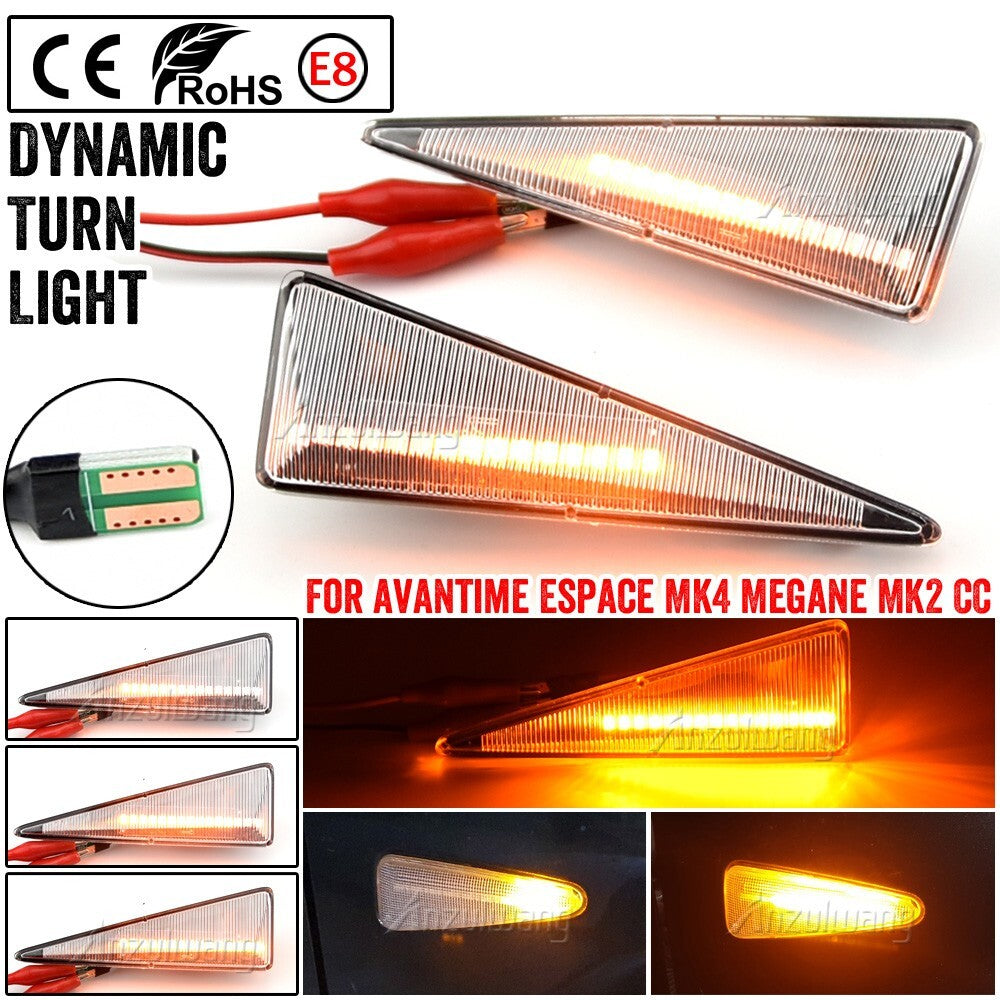 Dynamic Side Marker Turn Light For Megane for Renault Avantime Espace Scenic Thalia