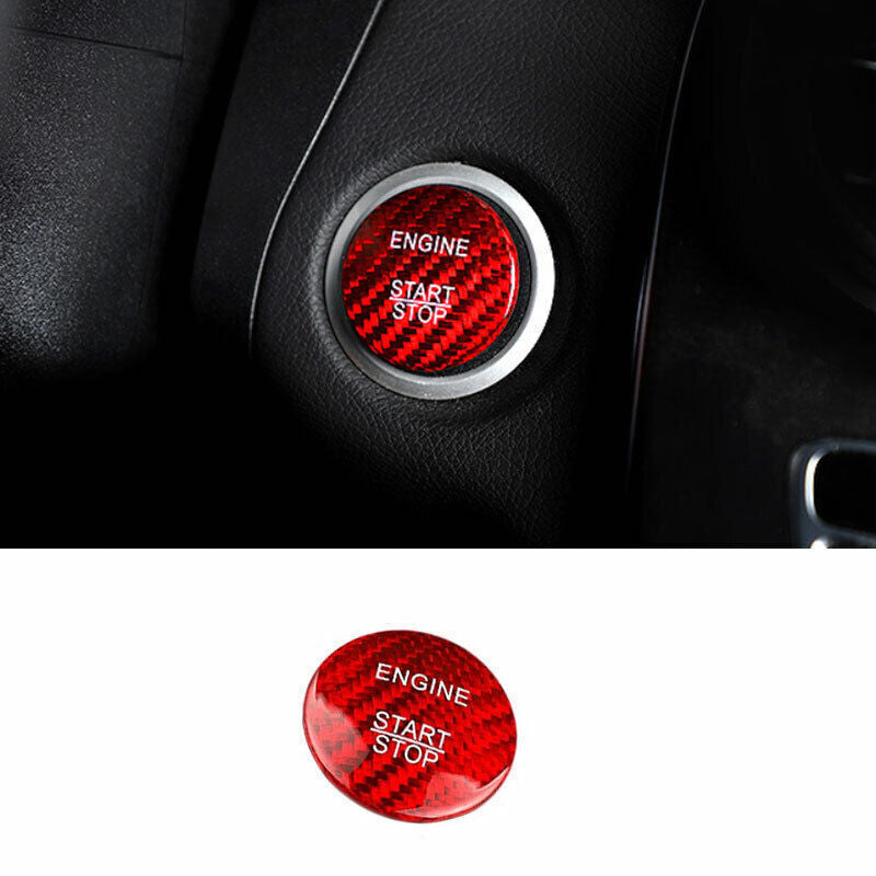 For 2009-2015 for Benz E-Class Red Carbon Fiber Start Button Ignition Switch Decor