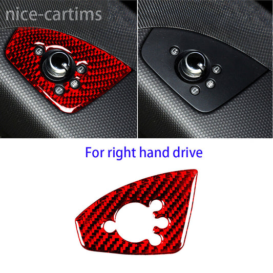 for Audi TT 8n 8J MK123 2008-14 RHD Inner Door Lock Button Trim Red Carbon Fiber