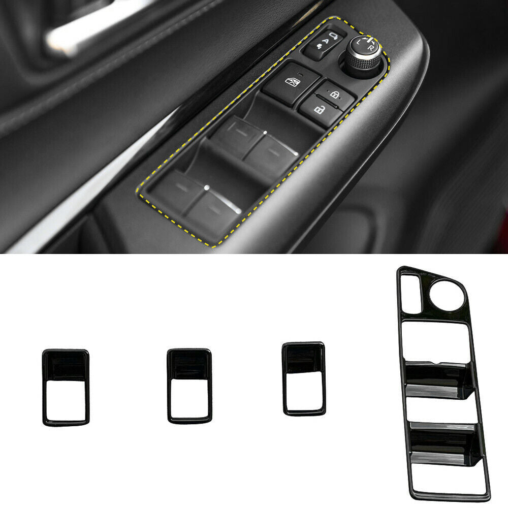 Window Lift Panel Switch Black Covers ABS For 2020-2023 for Toyota Harrier Venza LHD