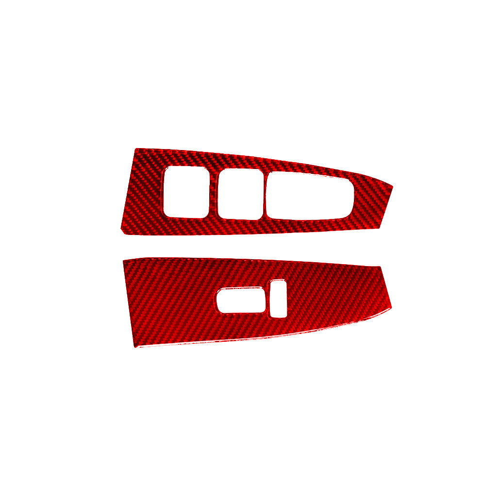 Red Carbon Fiber Front Door Control W/O Folding Trim Cover for KIA Sedona 15-16