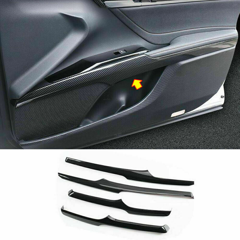 for Toyota for Camry 2018-2023 Carbon ABS Inner Door Armrest Molding Cover Trim 4Pcs