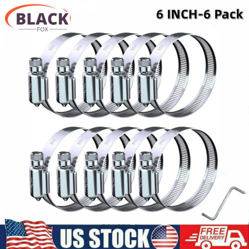Adjustable 6-inch hose clamp, worm gear hose clamp, fuel line clamp