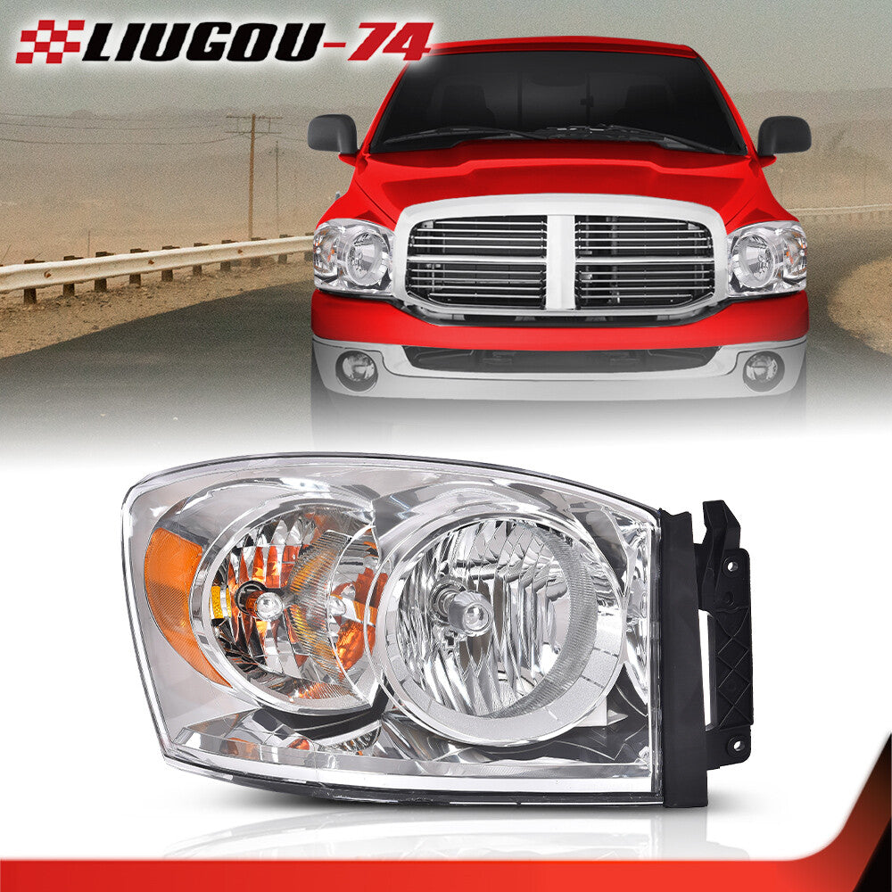 Suitable for 2006-2009 for Dodge for Ram 1500 2500 3500, with chrome headlights on the right passenger side.