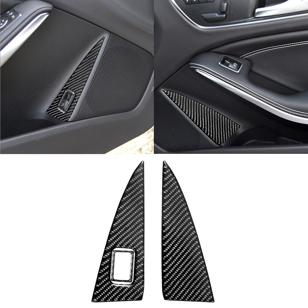 3Pcs Carbon Fiber Interior Door Storage Cover Trim for Mercedes Benz CLA GLA