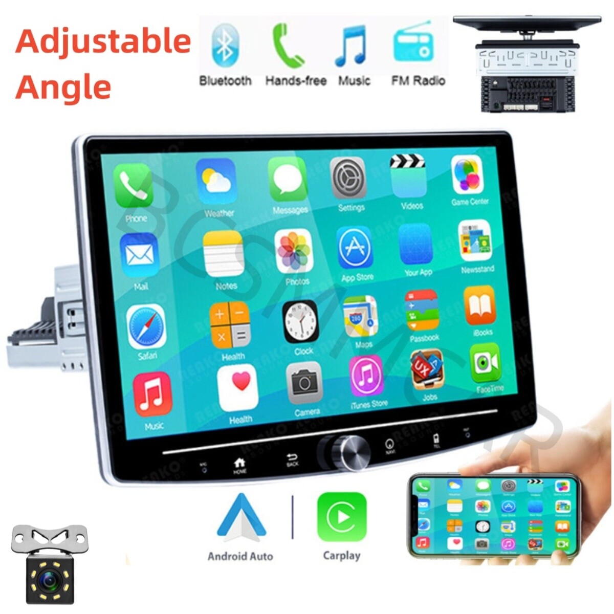 10IN Android 12 For Carplay Android Auto Car Radio Stereo GPS Wifi 1+32G Camera