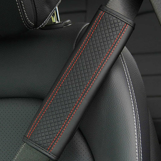 2PCS Red Car for Seat Belt Cover Strap Pad Shoulder Comfort Cushion Car Accessories