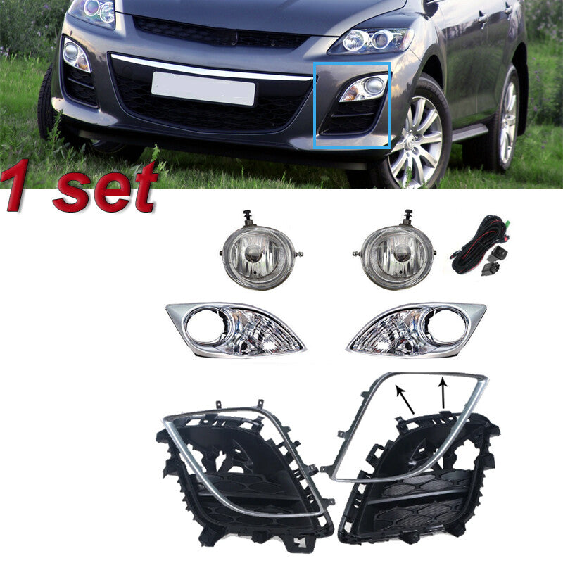 One set of front fog light and driver's light wiring and switch kit for Mazda CX-7 2010-2012