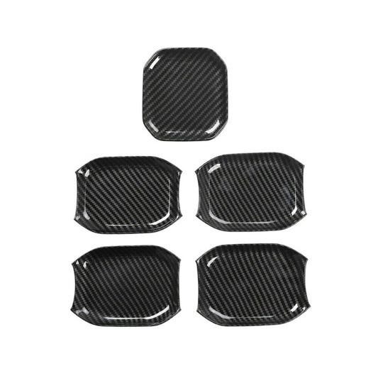 5Pcs Carbon Fiber Look Door Handle Bowl Trim for Jeep for Wrangler JL JT 2018-2024