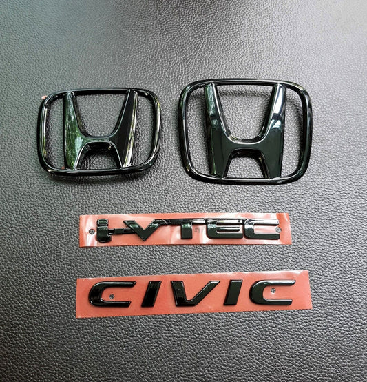 1SET Glossy BLACK for CIVIC FC FK LOGO EMBLEM BADGE FOR REAR for HONDA for CIVIC 2015-21