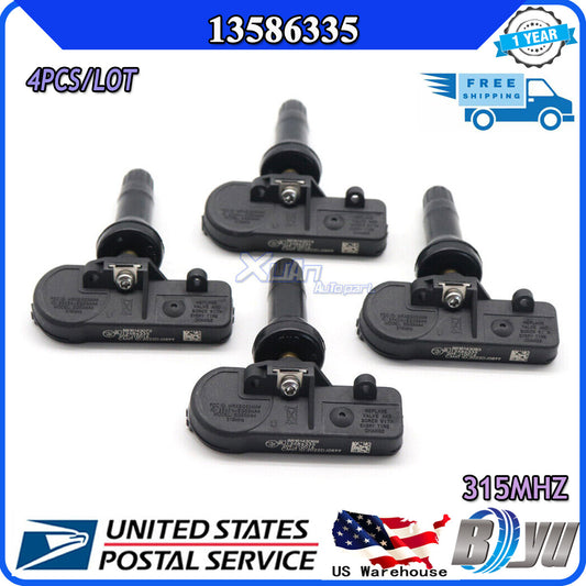 4-piece TPMS (Tire Pressure Monitoring System) sensor kit, new, suitable for Chevrolet for GMC . 13586335