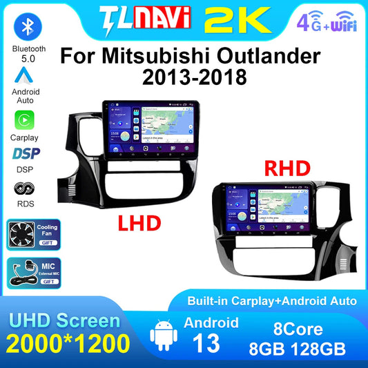 for Mitsubishi Outlander3 GF0W 2013-2018 Navi GPS 4G Car Radio Multimedia Player