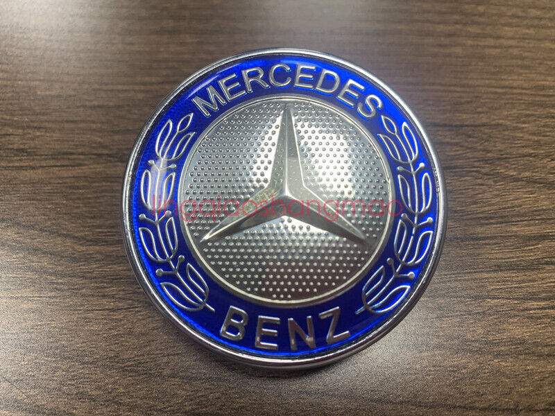 Blue flat-cover decorative badges are available on for Mercedes-Benz C-Class W205 W212 57 mm