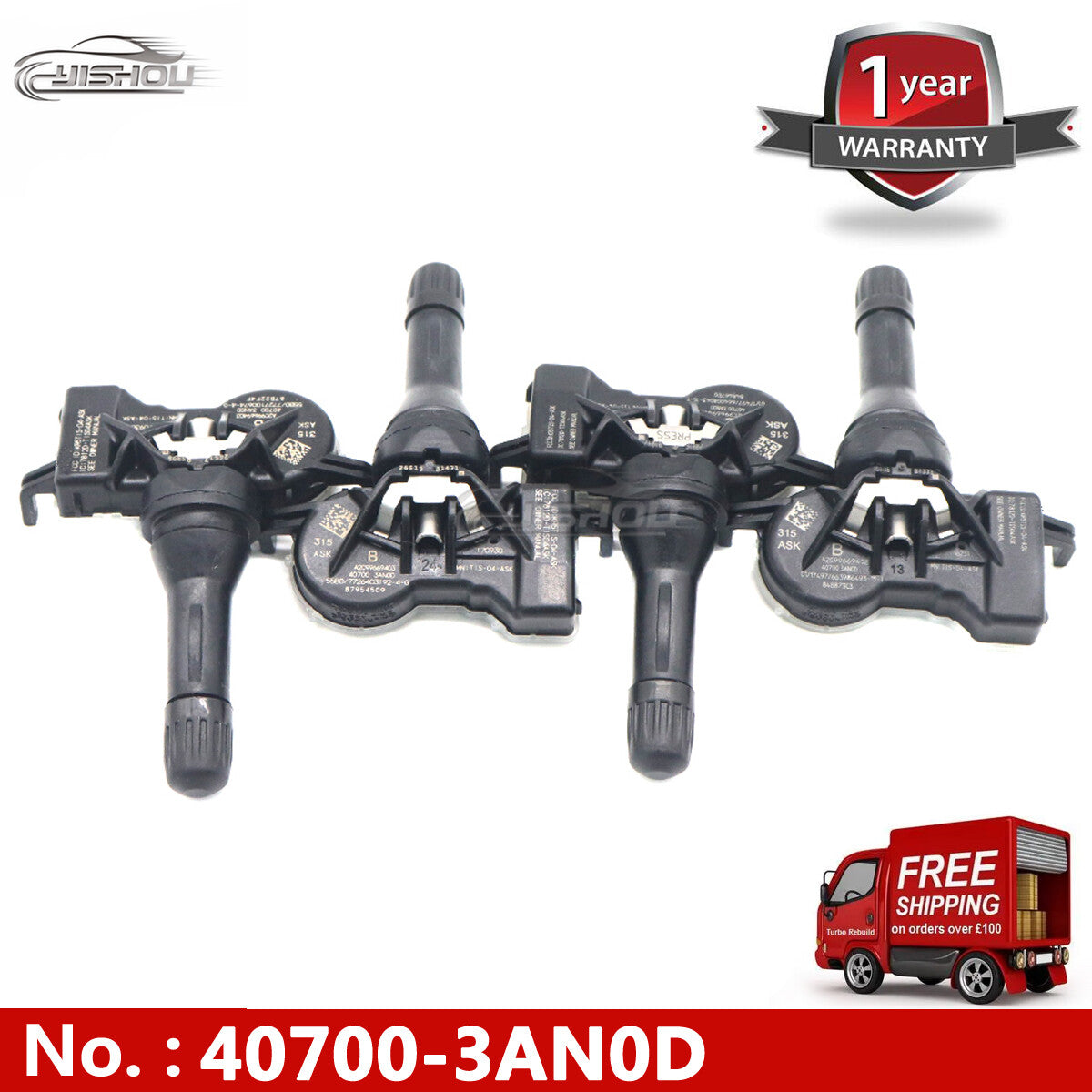 Kit (4) Tire Pressure Sensor TPMS 40700-3AN0D for Nissan NV Versa/Versa Note - new