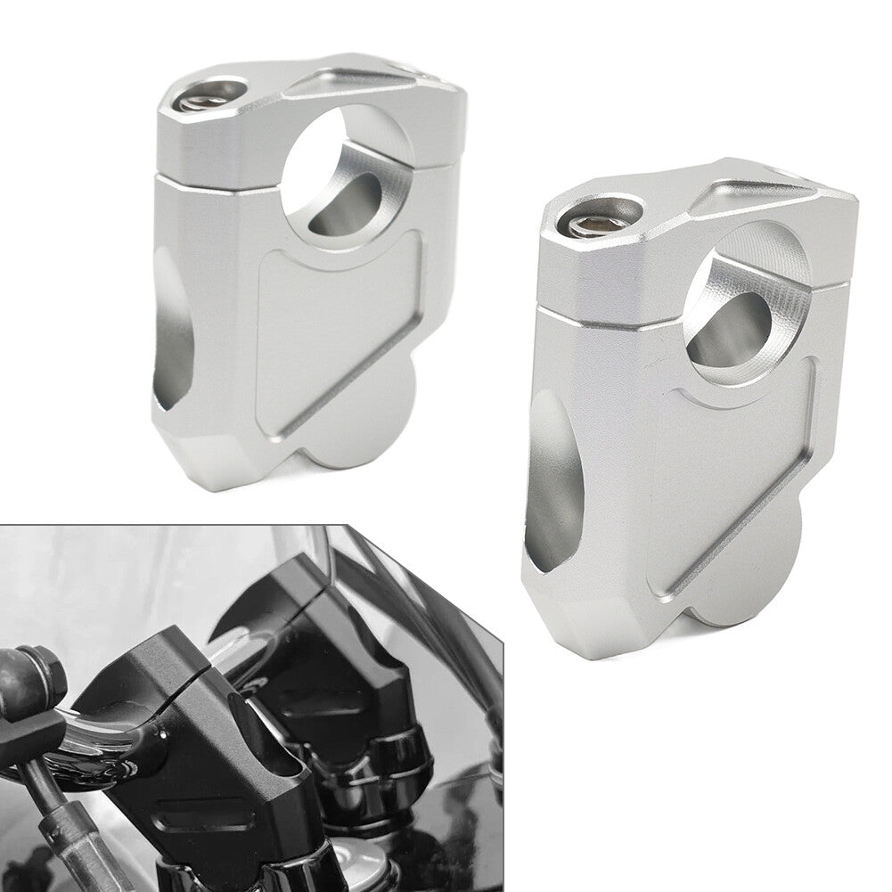 Motorcycle 1 25mm Handlebar Bar Mount Clamp Riser for Suzuki for Kawasaki Silver