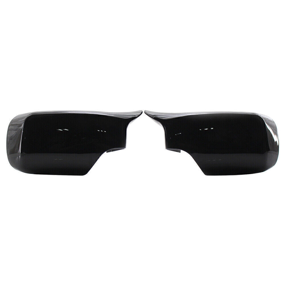 Pair Rear View Mirrors Cover Trim Fit for BMW E46 4 door 3 Series 1998-2005 Black