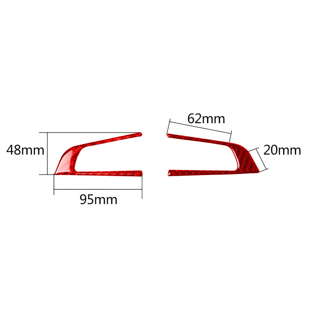 Red Carbon Fiber Steering Wheel Frame Cover Trim for Alfa Romeo Giulia 2017-2019