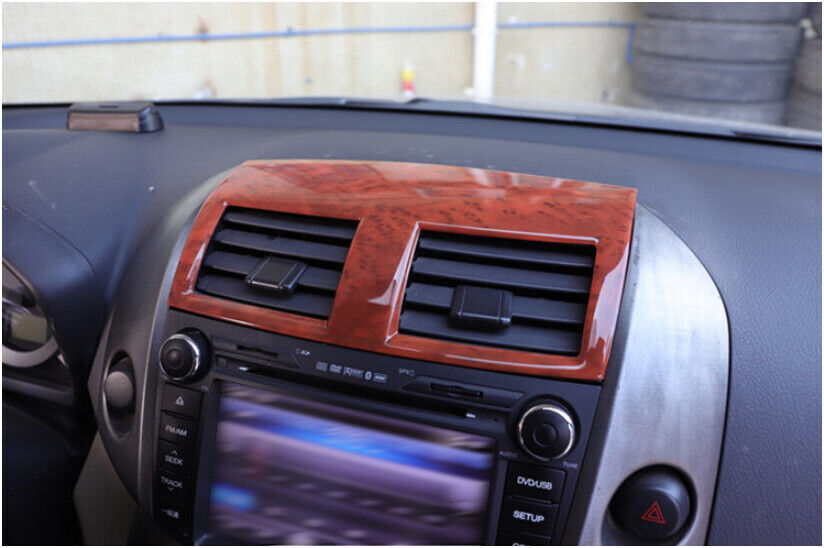 Wood Grain ABS Inner Middle Air Outlet Vent Cover Trim for Toyota RAV4 2006-2012