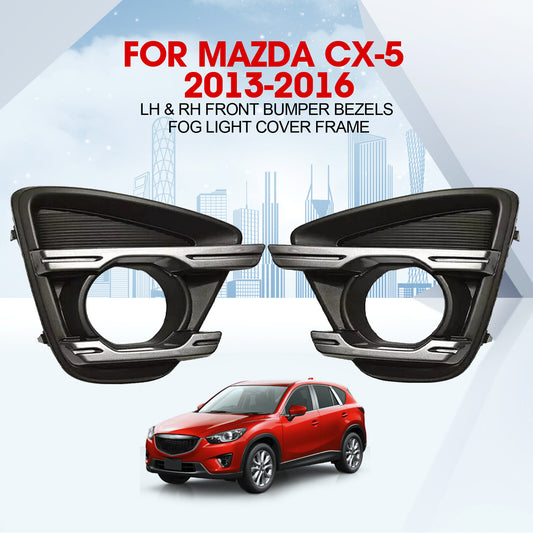 for Mazda CX-5 2013-2016 Front Bumper Bezels Fog Light Cover Frame Pair