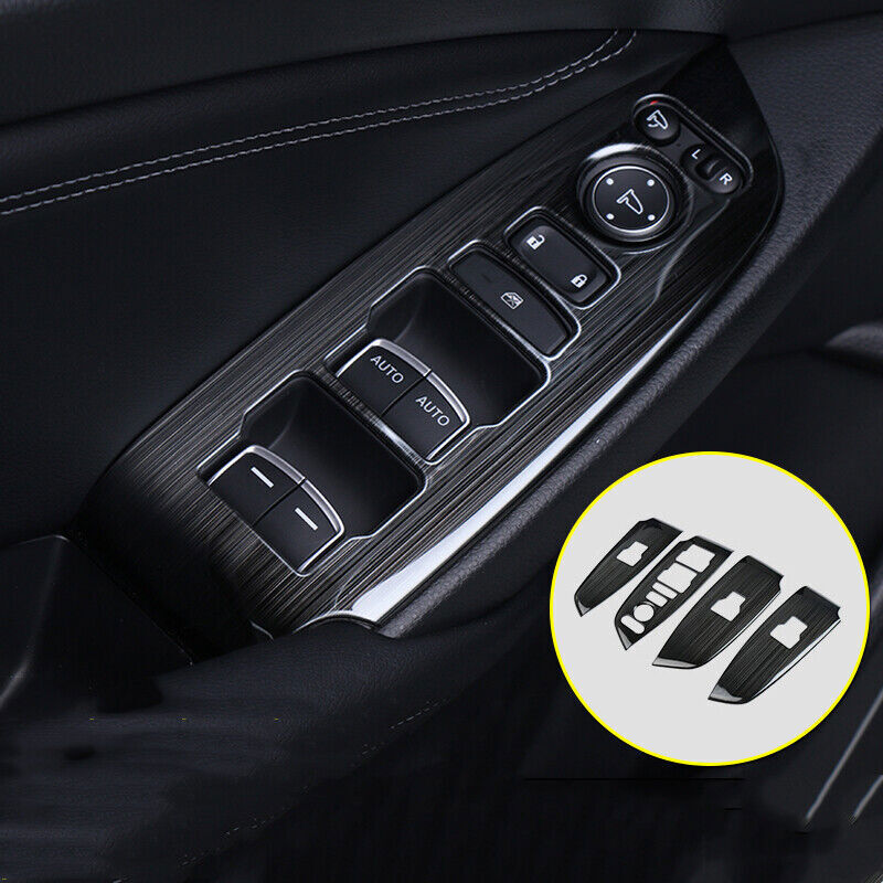 for Honda Accord 2018-2021 Black Titanium Inner Window Switch Panel Cover Trim
