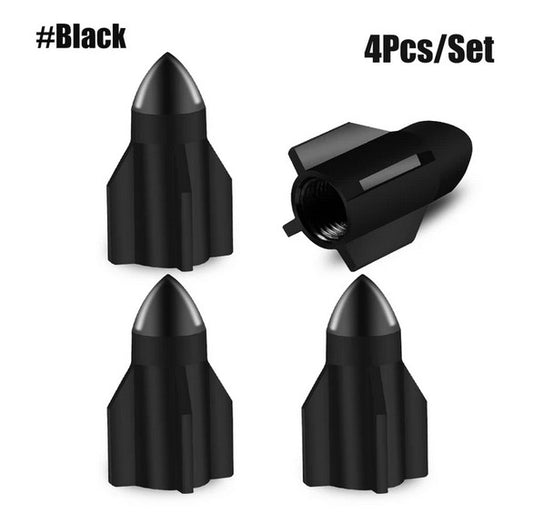 4-piece car tire valve cover rod air dust cover dustproof red rocket for Volvo