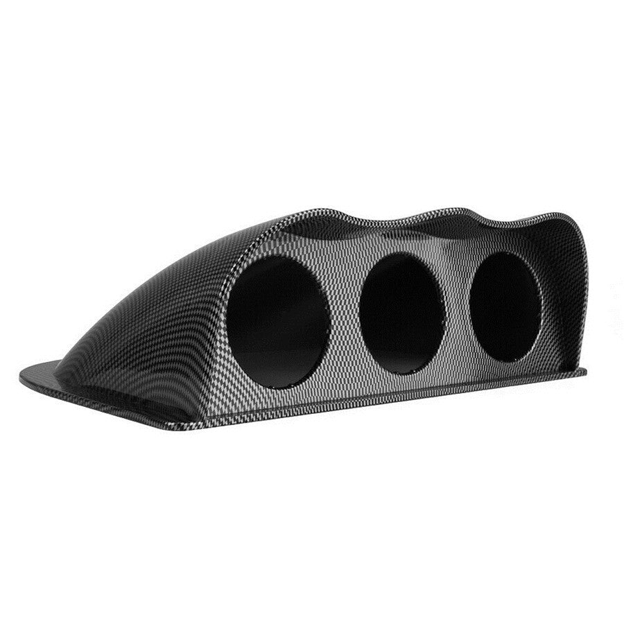 Car Dash 3 Hole Triple Gauge Meter Mount ABS Pod Holder Accessories Carbon Fiber
