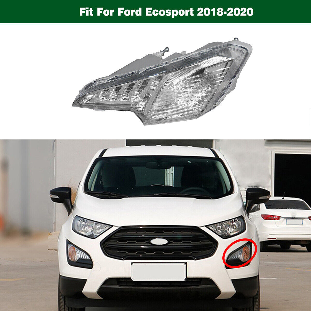 Left GN15-13B221 Front Fog Light Driving Lamp for Ford Ecosport 2018-2020 1.5L