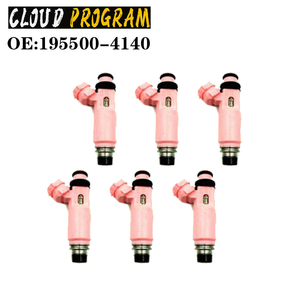 6 Pcs Fuel Injector Nozzle 195500-4140 for Mitsubishi Pajero Sport 6G72 3.0
