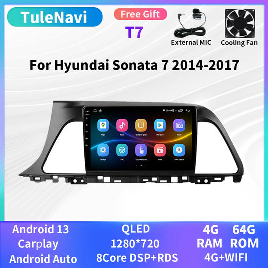 for Hyundai Sonata 7 2014-2017 Car Radio CarPlay Stereo GPS Video Player Screen