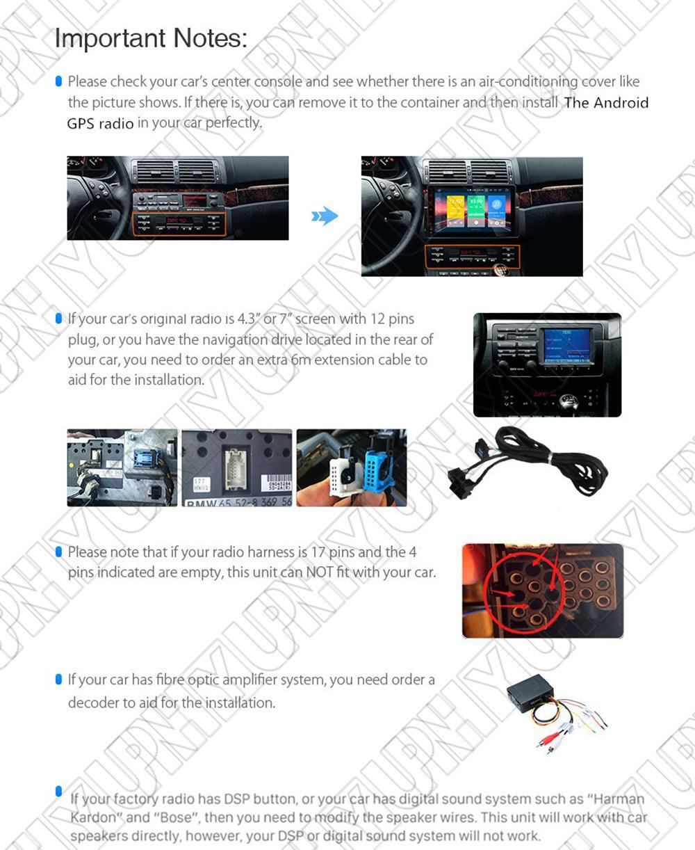 10.33 Android 14.0 Radio Stereo GPS Nav FM 4+32GB Player for BMW E46 M3 2000-06