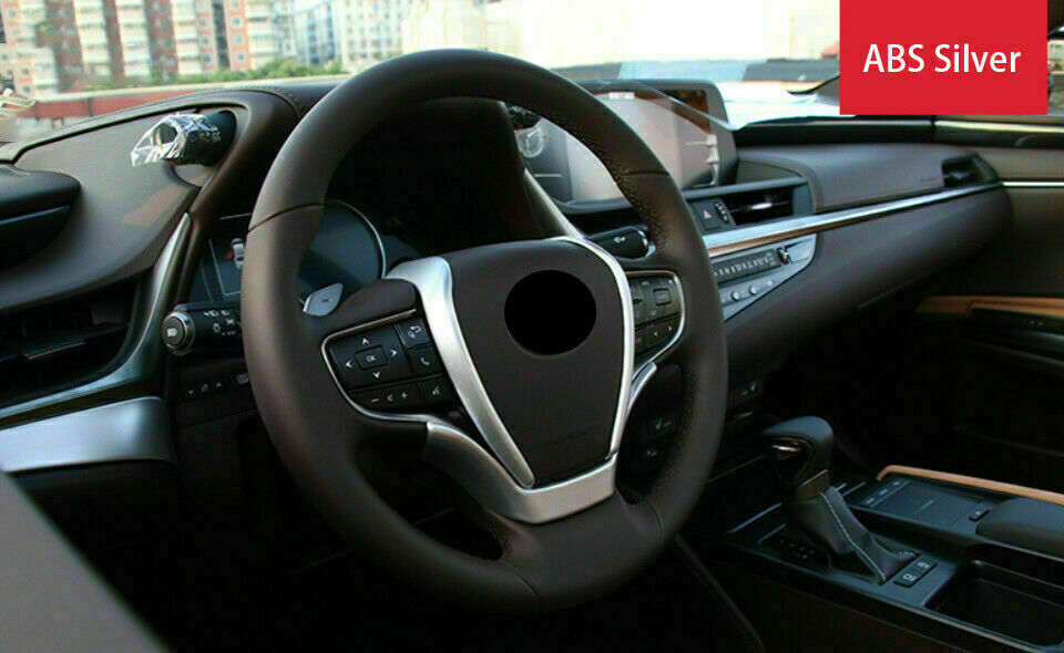 for Lexus ES350/300h/250 2019-22 Matte Silver Steering Wheel Moulding Strip Trim