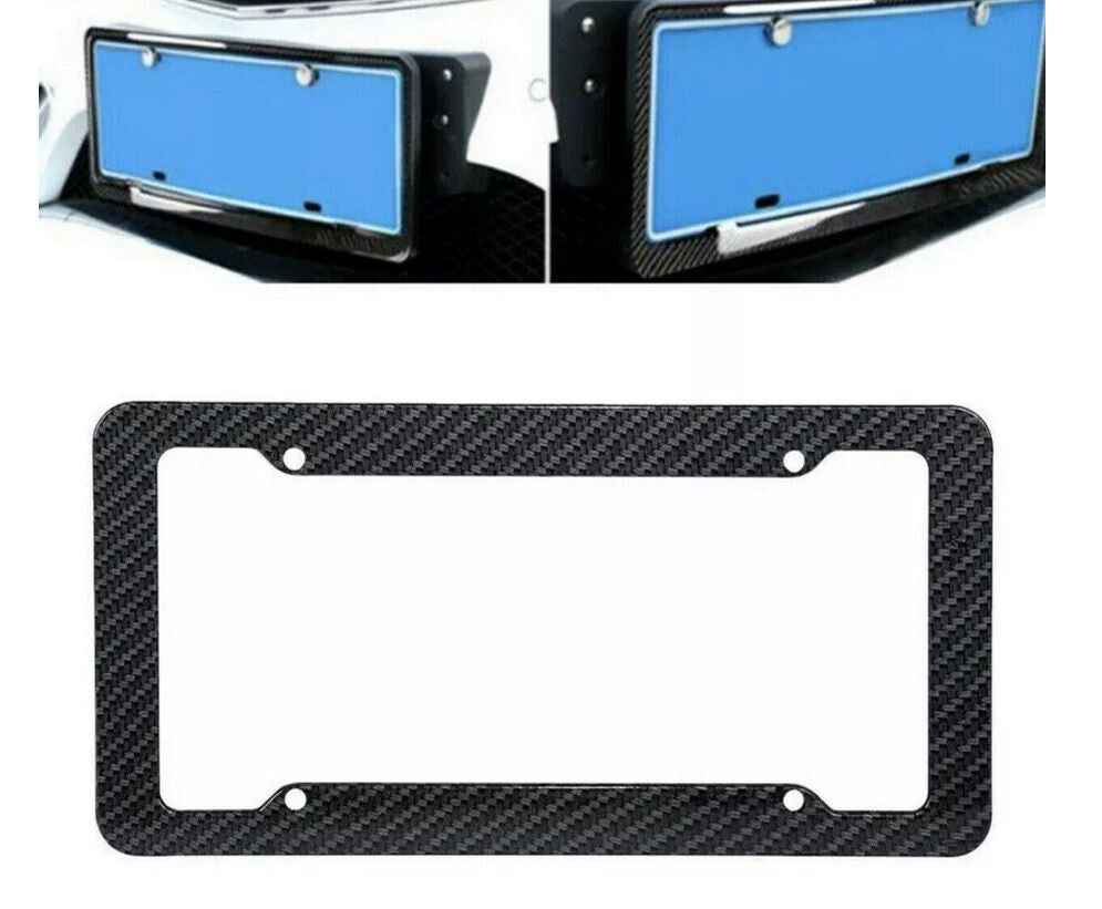 Car license plate frame cap boot trunk black carbon for Mazda