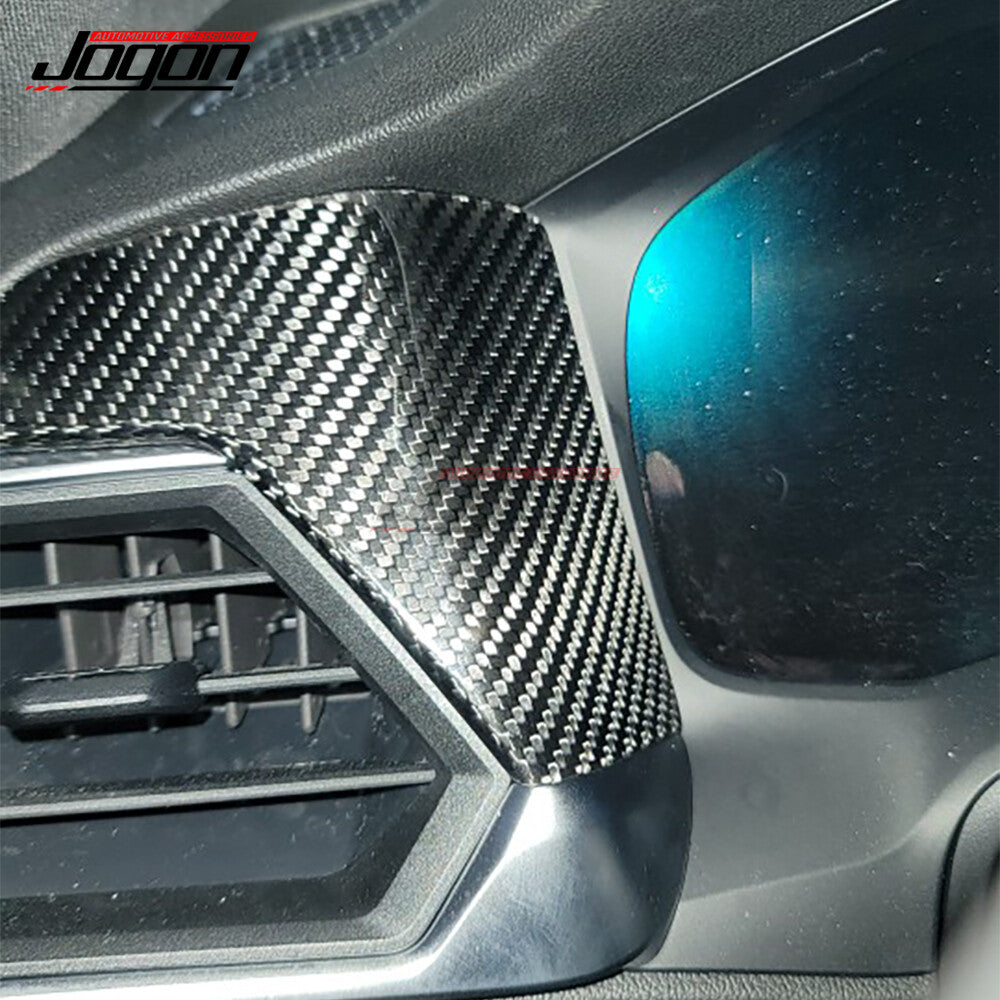 Carbon fiber trim on dashboard side AC vent covers for BMW M3 M4 G80 G82 G83 21+