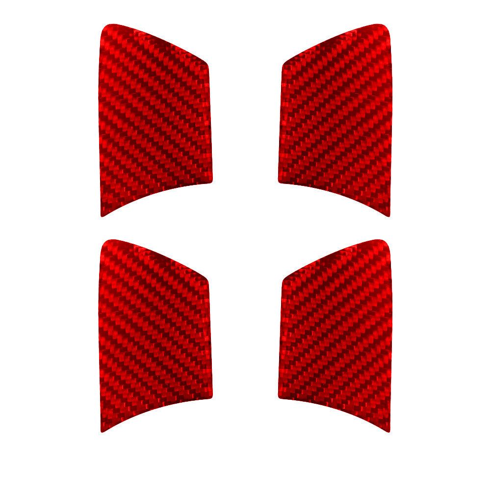 4Pcs Red Carbon Fiber Interior Door Handle Bowl Cover Trim for Toyota Hilux