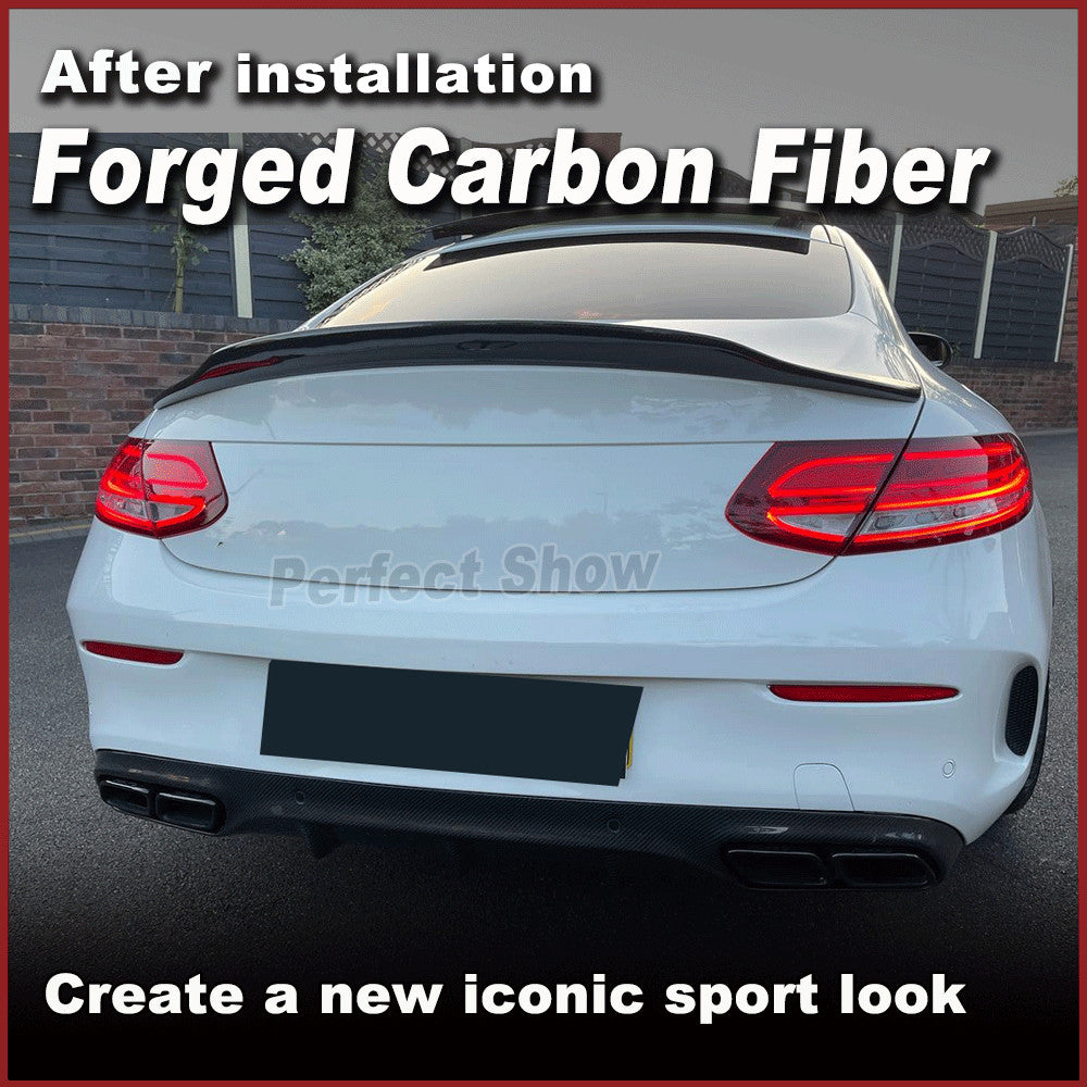 Forge Carbon Trunk Spoiler Wing for Mercedes C205 C200 C300 C63AMG Coupe 2014-19