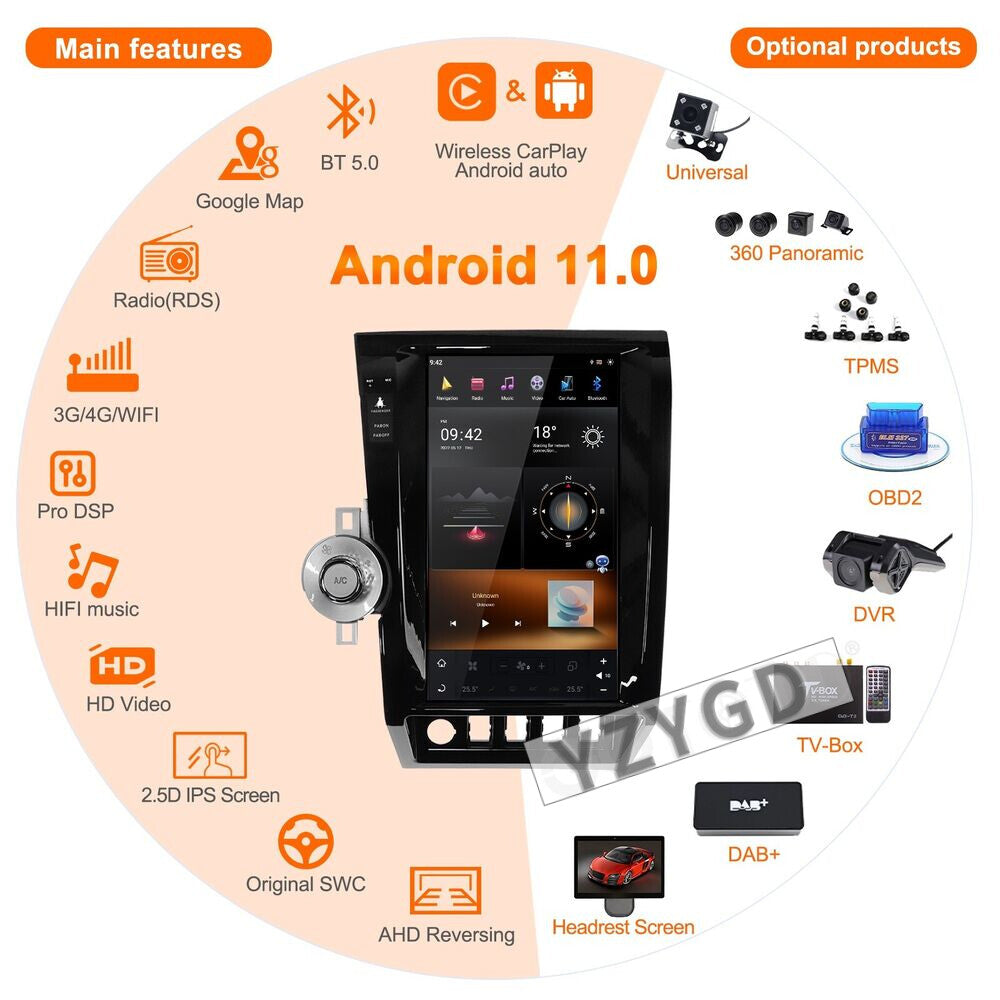for Toyota Tundra 2007~2011 Sequoia 2007-2018 Carplay Car Radio Stereo Screen