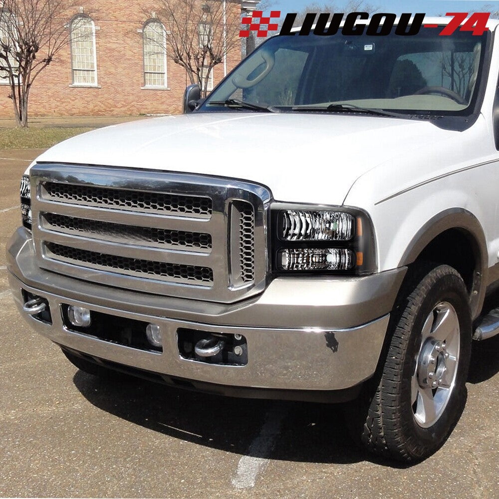 Suitable for 2005-2007 for Ford F250/F350 projector headlights (left + right -).